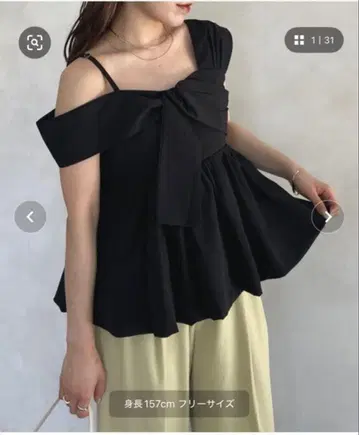 [택 포함 새상품] Thevon. 아지메 슬리브리스 벌룬 블라우스 블랙