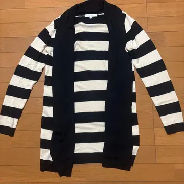 grove 블랙과 베이지 스트라이프 가디건 M