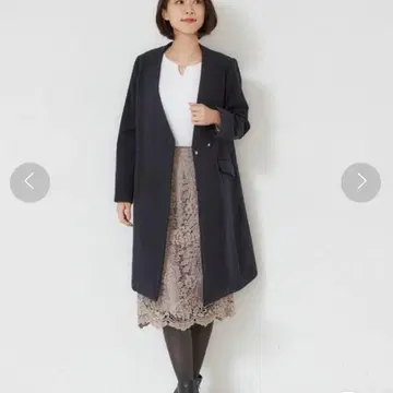 새상품급 노카라 롱 코트 블랙