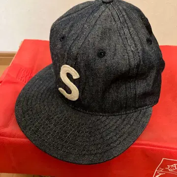 SHIPS 데님 자수 S 로고 야구 모자