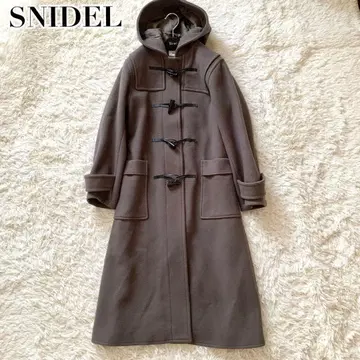 컨디션 최상 스나이델 현행 더플 코트 롱 토글 후드 울 모카