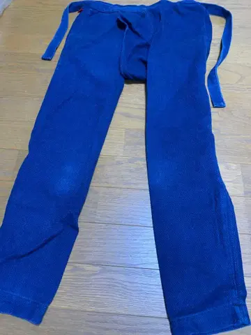 슬림 팬츠 축제 여성용 소세 네이비 자수 네이비 나염 축제  여성용