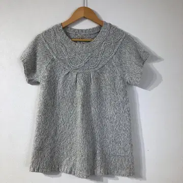 반팔 니트 그레이