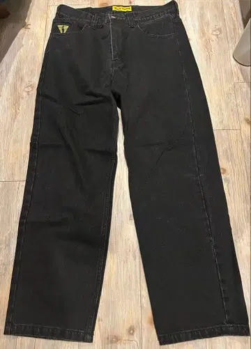 Youth Loser 와이드 데님 팬츠 배기 팬츠 블랙