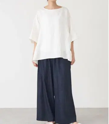 비어즐리 허리 리브 데님 팬츠