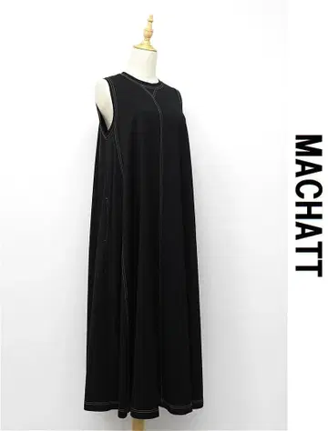 U343/새상품급 MACHATT 마차트 슬리브리스 원피스 블랙 염색