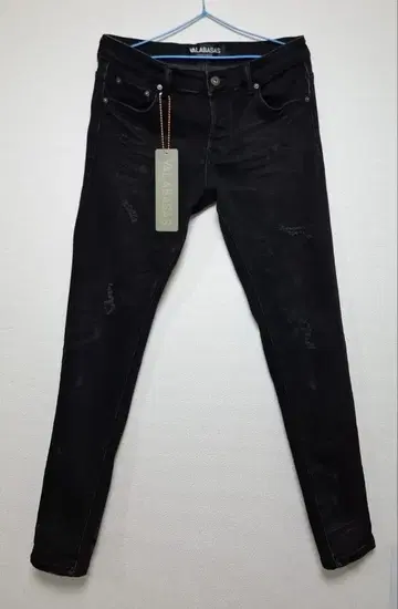 VALABASAS 발라바사스 블랙 스키니 팬츠 데미지 가공