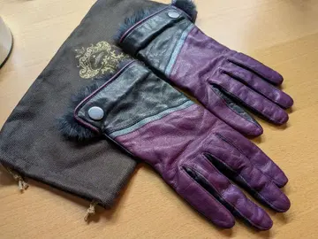 Orobianco 가죽 장갑 그로브 퍼 여성용