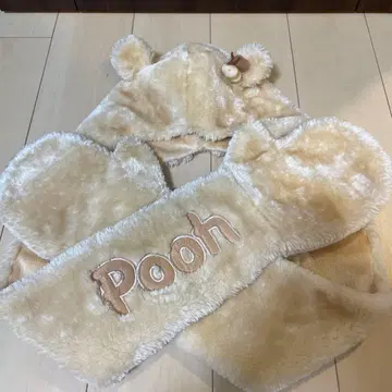 디즈니 리조트 푸우 머플러 캡 팬캡 머플러