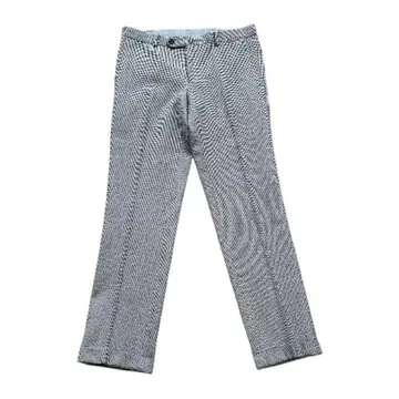 슬랙스 팬츠 L 울 100% 체크 무늬 센터 프레스 더블 마감