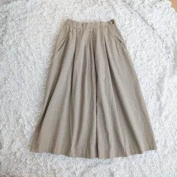 [일본제] 코튼 플레어 롱 스커트 베이지