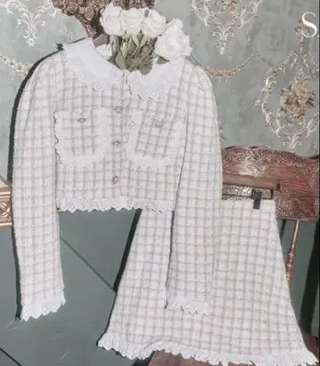 'MUSE' 트위드 재킷 슈에트 라떼