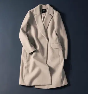 UNITED TOKYO 컨피 멜톤 체스터 롱 코트 아이보리 S