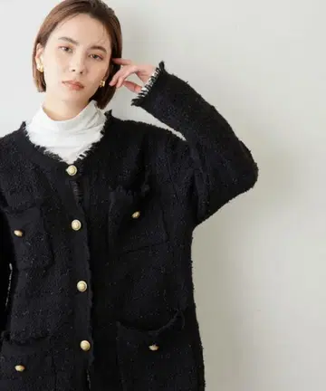 윔 가젯 트위드 니트 자켓 가디건