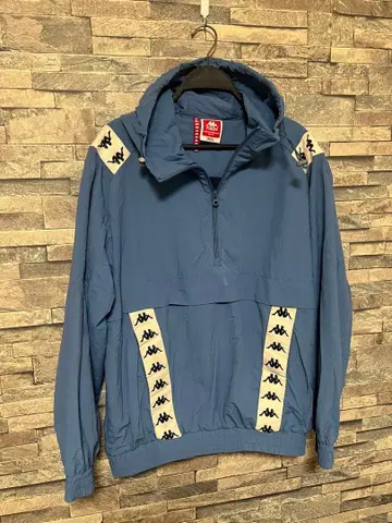 Kappa 후드 부착 나일론 자켓 스카이블루