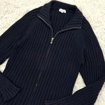 레어 폴스미스 런던 지퍼 로고 리브 니트 드라이버 니트