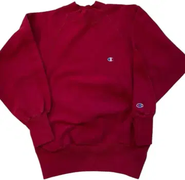 새상품급 90s 자수 택 진한 빨간색 모크넥 리버스 위브