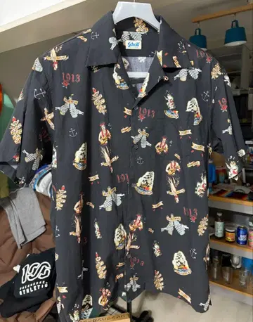 Schott 하와이안 셔츠 HULA GIRL 타투 tattoo