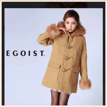 EGOIST 퍼 달린 더플 코트 베이지