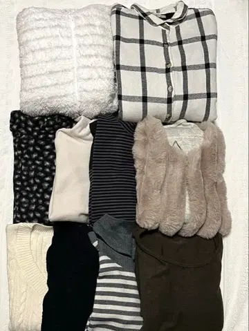 여성용 묶음 판매 겨울 상품 상의 니트 플리스 베스트 등 10점