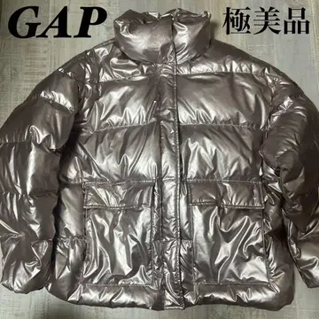 [ 컨디션 최상 광택감 발군 초 럭셔리 ] GAP 메탈릭 실버 다운 자켓