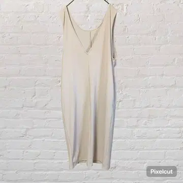 10594 렙심 슬리브리스 롱 원피스 베이지 체형 커버