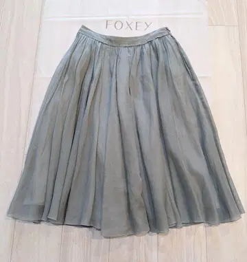 FOXEY 시어 서큘러 스커트 실크 혼방 사이즈 38