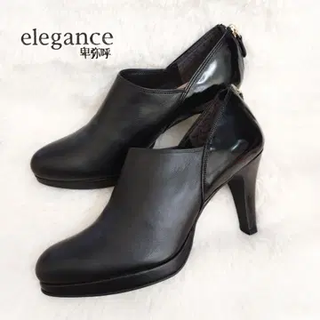 새상품 elegance 히미코 천연 가죽 부티 24.5cm 엘레강스