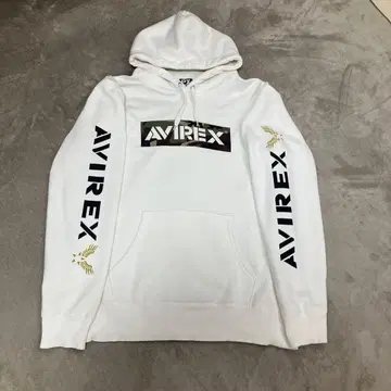AVIREX 아비렉스 카모 패턴 로고 프린트 풀 후드티