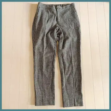 [ 새상품급 ] 45R 하운드투스 패턴 울 캐주얼 팬츠 브라운 사이즈 1