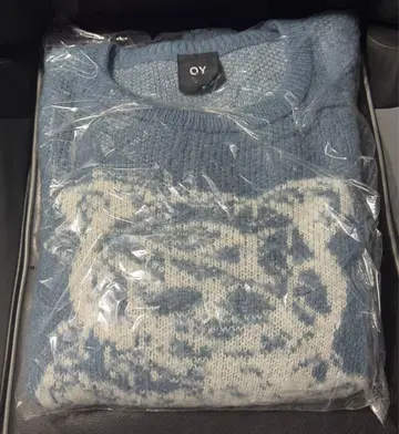 OY 파랑 니트 (곰 로고) & 블랙 가디건 세트 상품