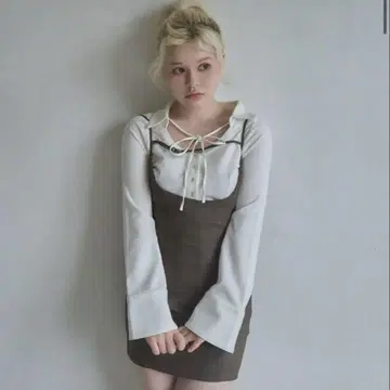 앤 마리 Betty 레이어드 체크 드레스 브라운