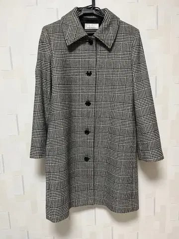 MOUSSY 블랙 화이트 체크 롱 코트 사이즈 [1]