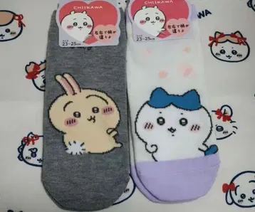 치이카와 x 시마무라 콜라보 삭스/스니커즈 인삭스/좌우 무늬 차이