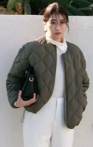 TAION 퀼팅 다운 블루종