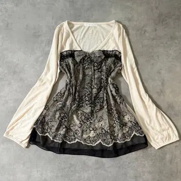 00s 코켓 발레코어 다크 페어리 그런지 리본 상의