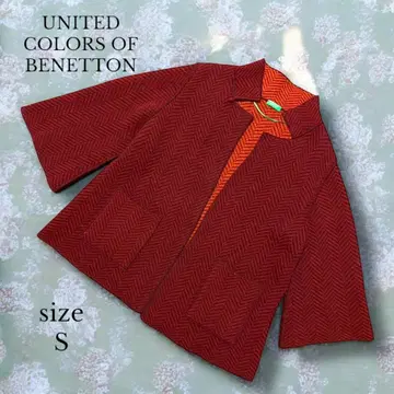BENETTON 베네통 자켓 S 헤링본 무늬 메리노울 혼방