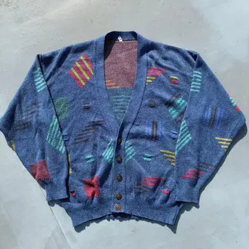 80s~90s 유럽제 올 패턴 가디건 유로 빈티지 구제 의류 레트로