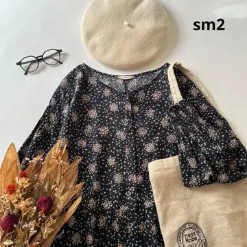 b1642* 사만사 모스모스 기모 코튼 린넨 개더 절개 원피스