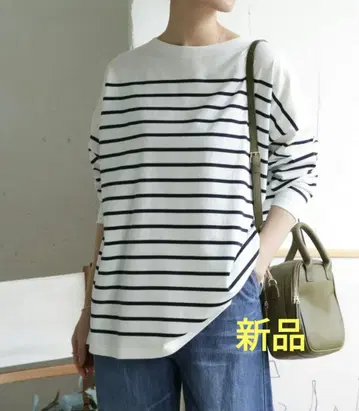 택 포함 새상품 DOORS 패널 보더 보트넥 티셔츠