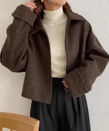 callautia 스텐 칼라 숏 아우터