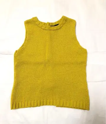 머스타드 니트 베스트 슬리브리스