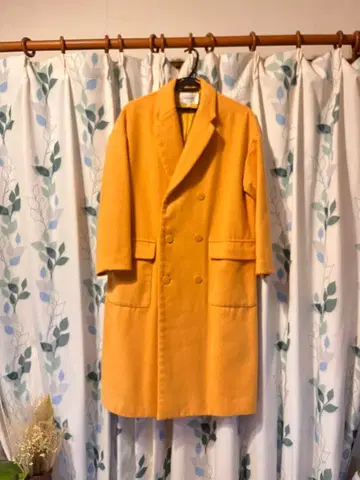 moussy 머스타드 더블 브레스트 롱 코트