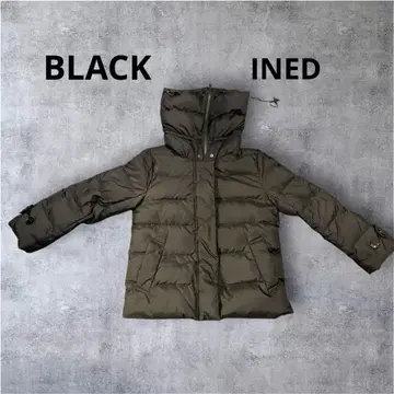 INED 칼라 긴 다운 자켓 올리브 블랙 9호 사이즈