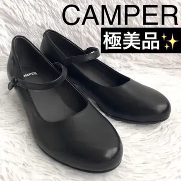 펌프스 23 블랙 CAMPER 캠퍼 천연 가죽 스트랩 힐