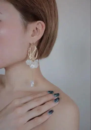 브라이덜 귀찌 펄 앤티크 플라워