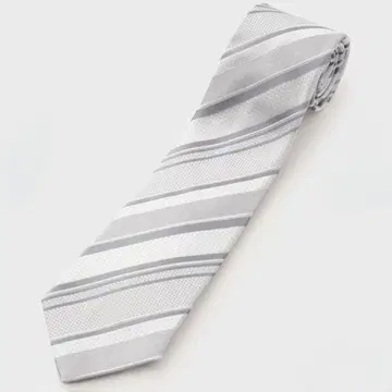 택 포함 새상품 다케오 키쿠치 실버 스트라이프 넥타이 포멀