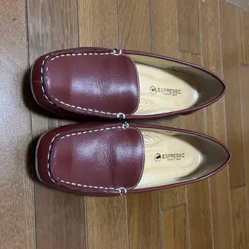 와인 레드 가죽 신발