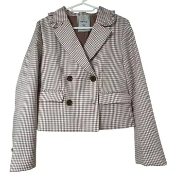 AnkRouge 깅엄 체크 더블 브레스트 자켓