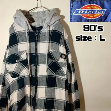 90s Dickies 디키즈 지퍼 후드티 풀 집업 퀼팅